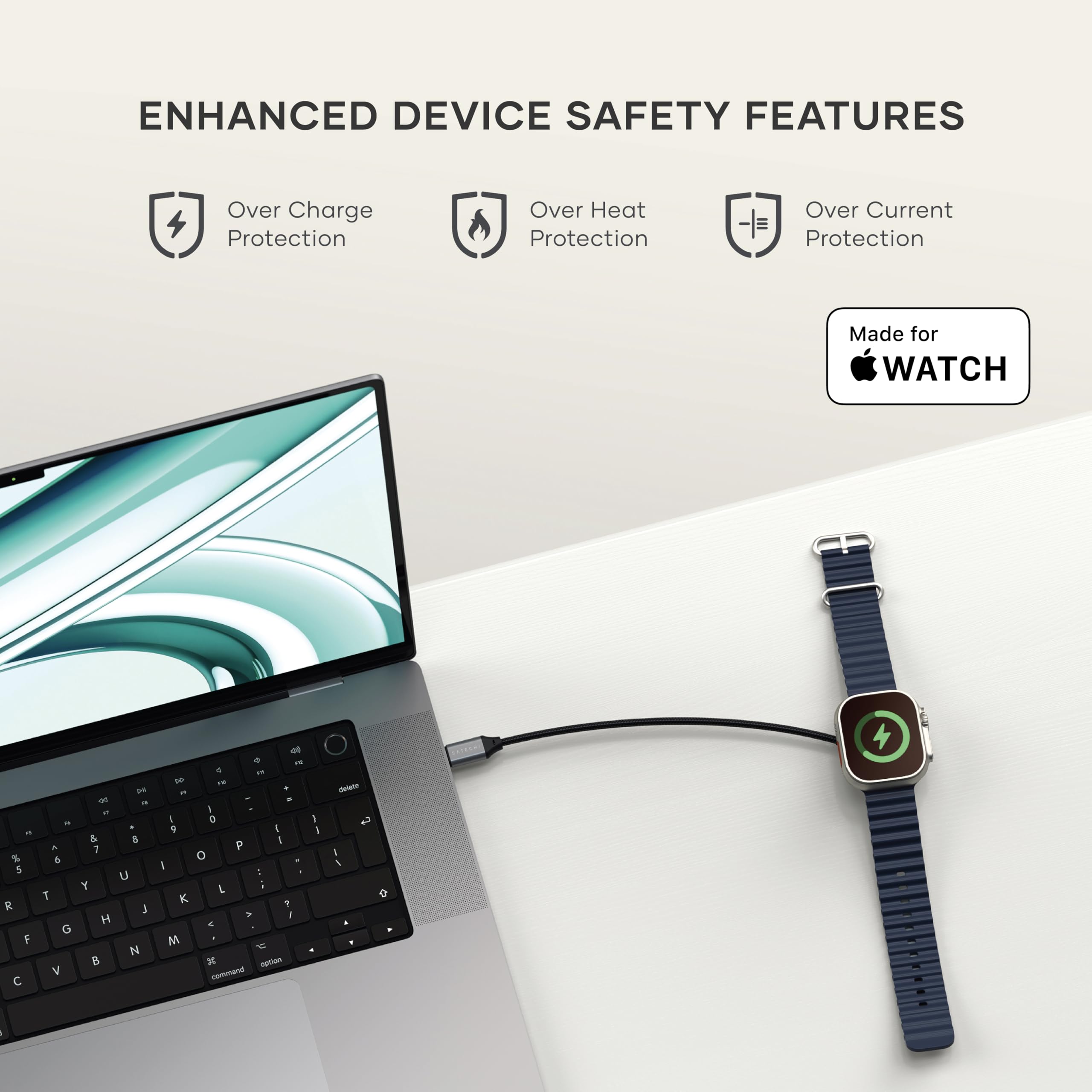 ENHANCED DEVICE SAFETY FEATURES  
- Over Charge Protection  
- Over Heat Protection  
- Over Current Protection  
Made for WATCH