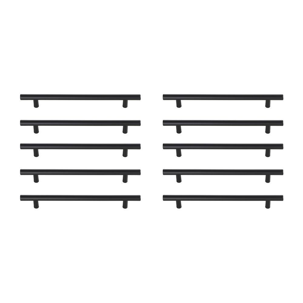 Alt View 2. Elegant Decor - Quinn 7-9/16" Center to Center Matte Black Bar Pull Multipack (set of 10) - Matte Black.