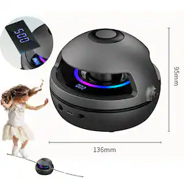 Cluzine - Jump Rope LED Display Cordless Digital Remote Counter Detachable Skipping Rope - Black