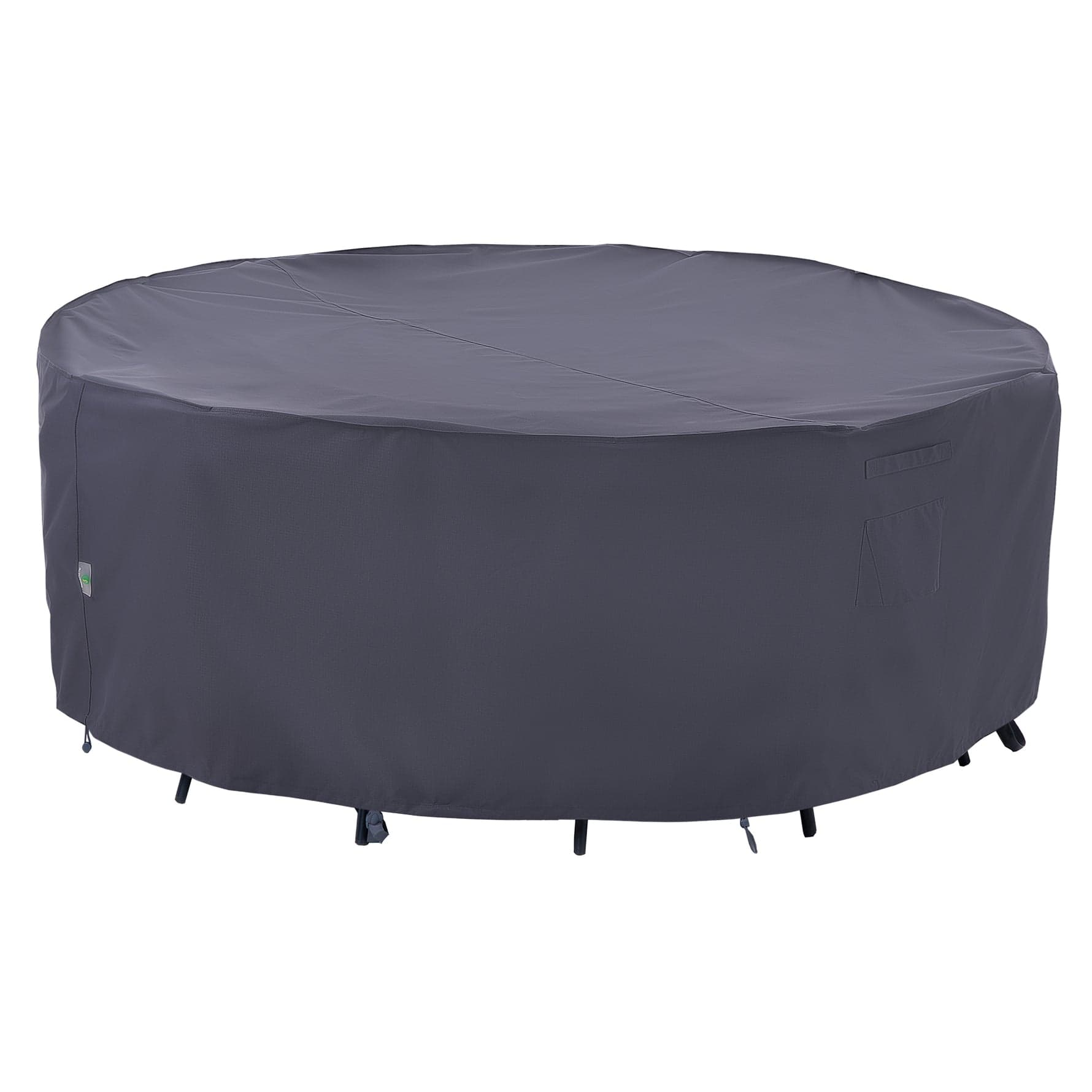 F&J Outdoors - Premium Waterproof Outdoor Patio Round Table Cover - Gray