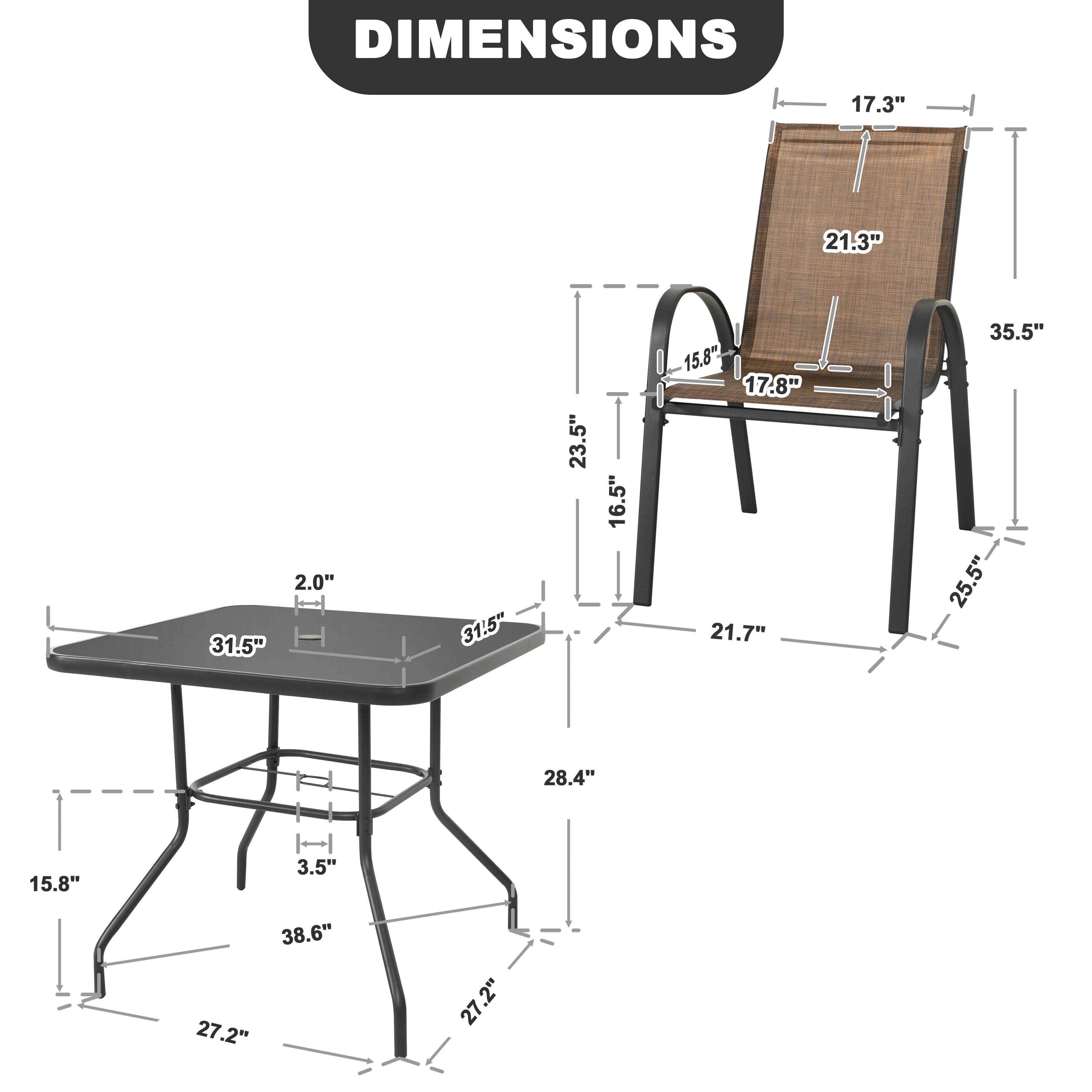 DIMENSIONS  
17.3" x 21.3" x 31.5"  
2.0"  
31.5" x 31.5"  
16.5" x 23.5"  
15.8" x 17.8" x 21.7" x 35.5"  
25.5" x 28.4"  
15.8" x 3.5" x 38.6" x 27.2" x 27.2"