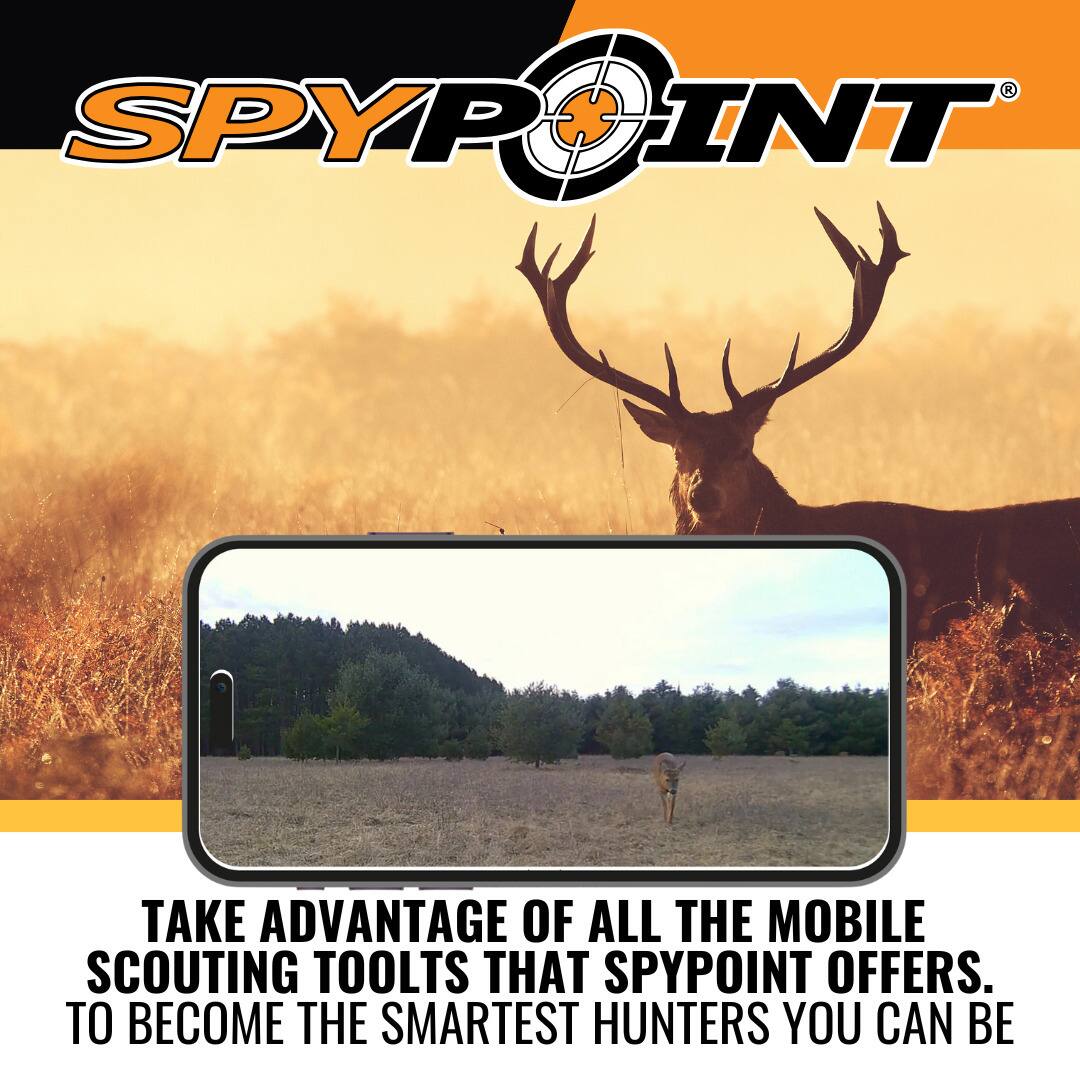 SPYPOINT

TAKE ADVANTAGE OF ALL THE MOBILE SCOUTING TOOLS THAT SPYPOINT OFFERS. TO BECOME THE SMARTEST HUNTERS YOU CAN BE