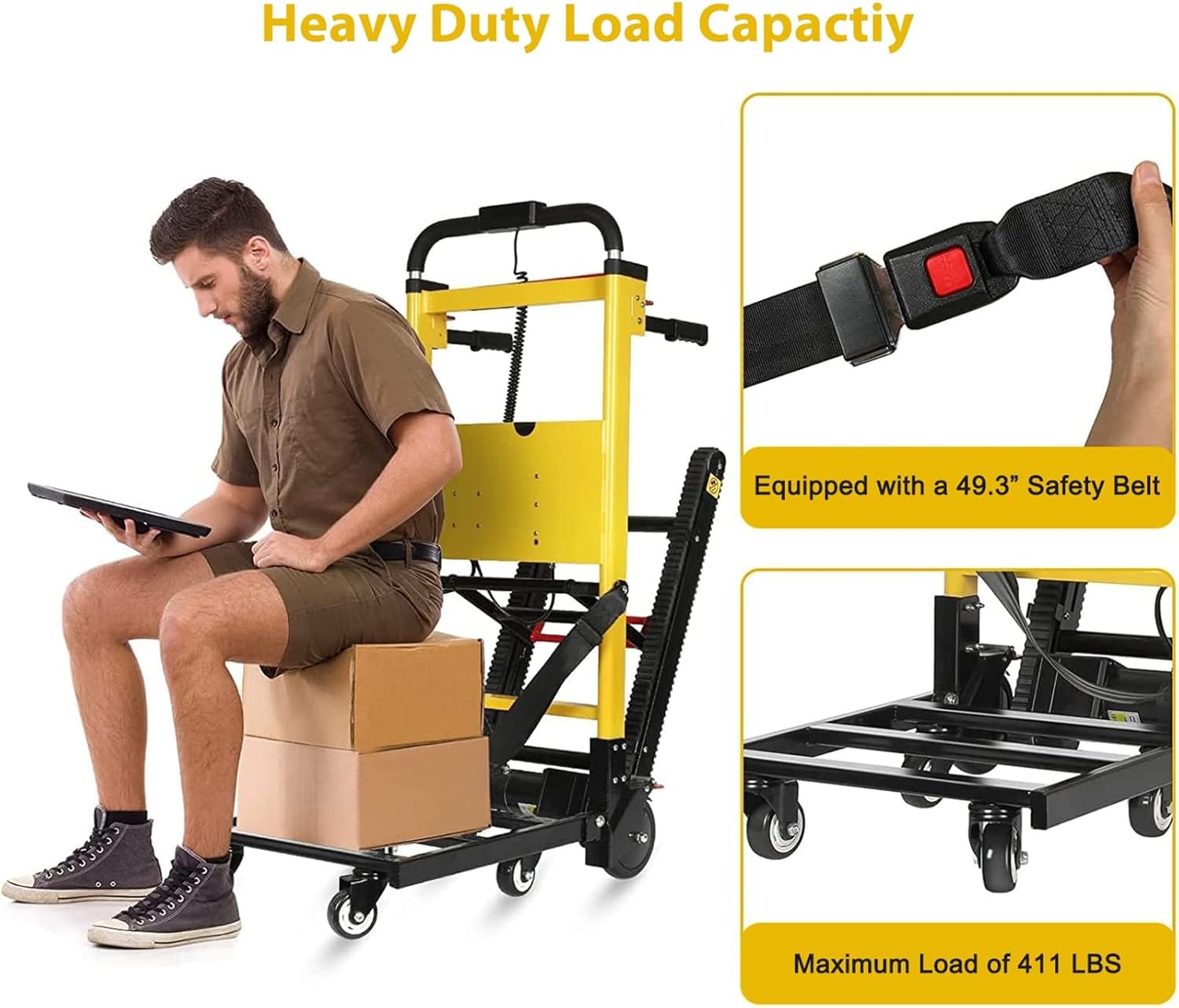 Heavy Duty Load Capacity

Equipped with a 49.3" Safety Belt

Maximum Load of 411 LBS