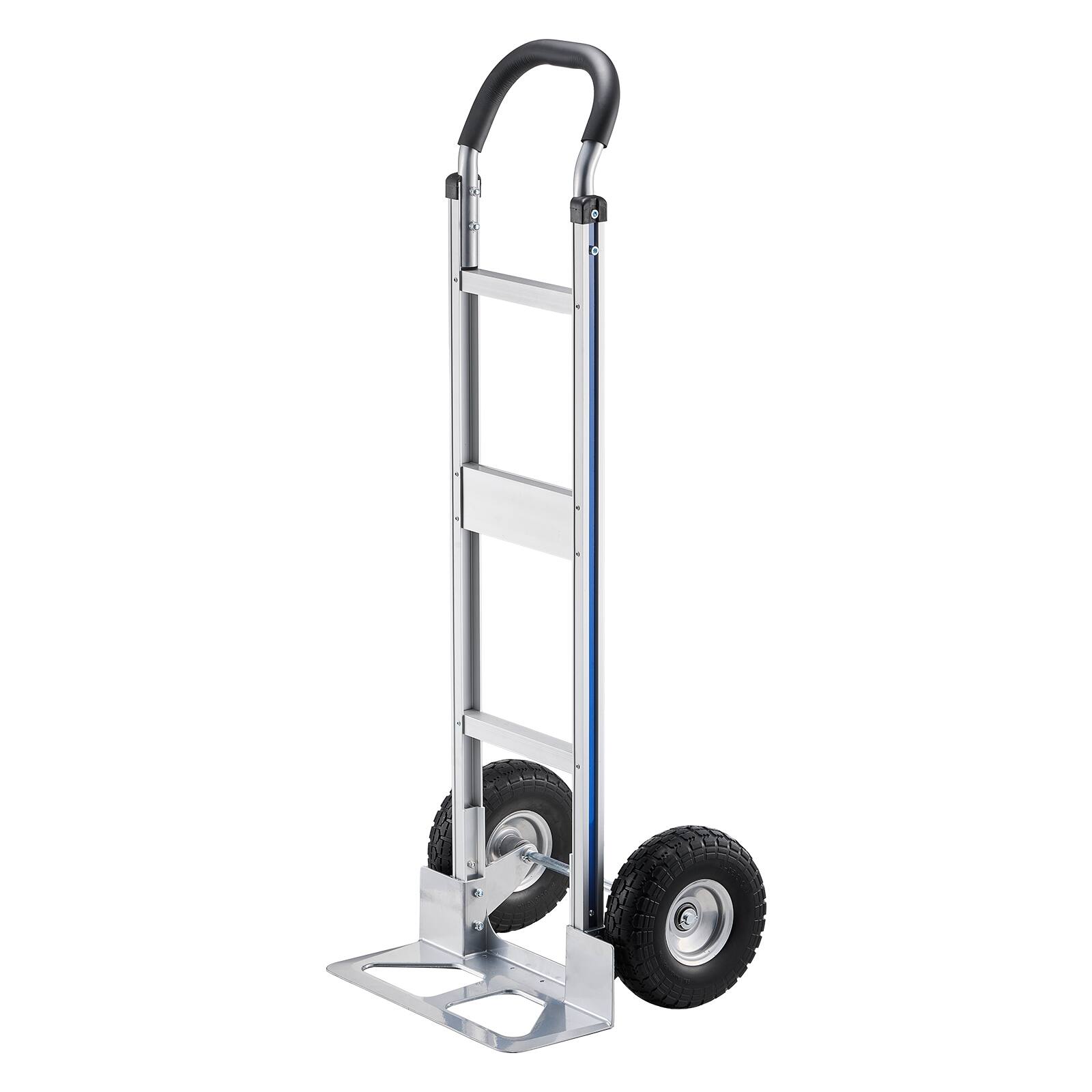 Alt View 5. VEVOR - Hand Truck, 500 lbs Load Capacity, Heavy-Duty Hand Truck Dolly with Non-Slip Wheels & Handle, Aluminum Alloy Portable - Silver.