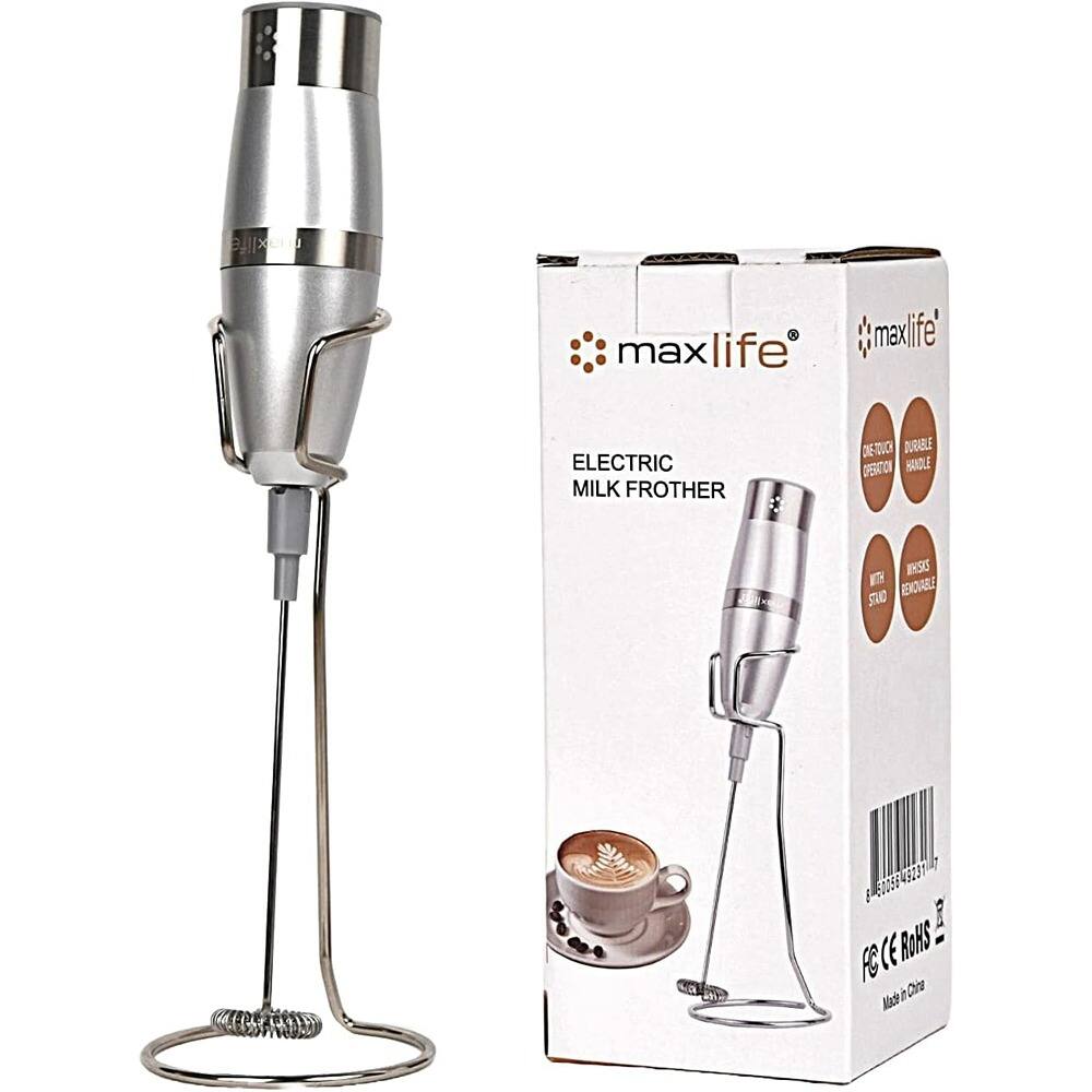 maxlife  
ELECTRIC MILK FROTHER  

- DISCONNECTABLE OPERATION  
- DURABLE HANDLE  
- WITH STAND  
- REMOVABLE STAND  

FC CE RoHS  
Made in China  

8 900 592921 1
