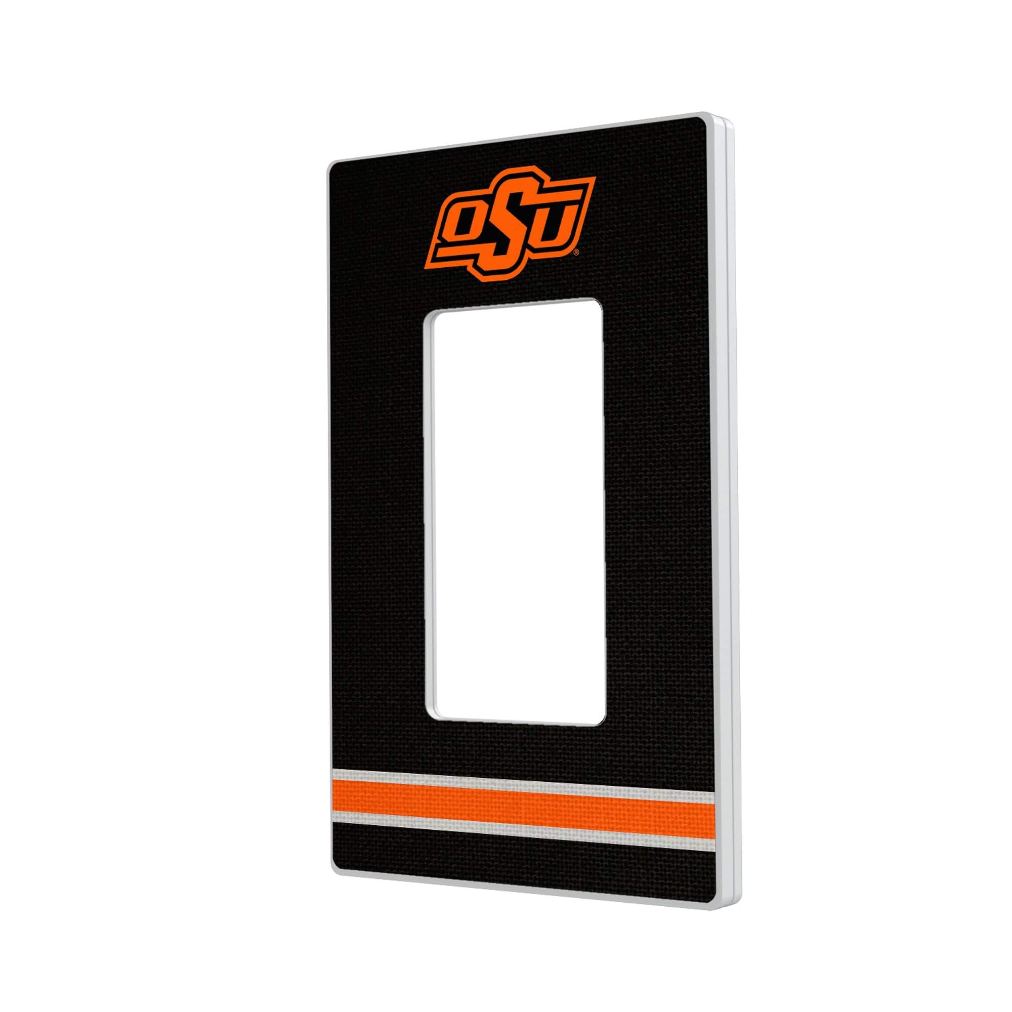 Keyscaper - Oklahoma State Cowboys Stripe Design Single Rocker Light Switch Plate - Multicolor