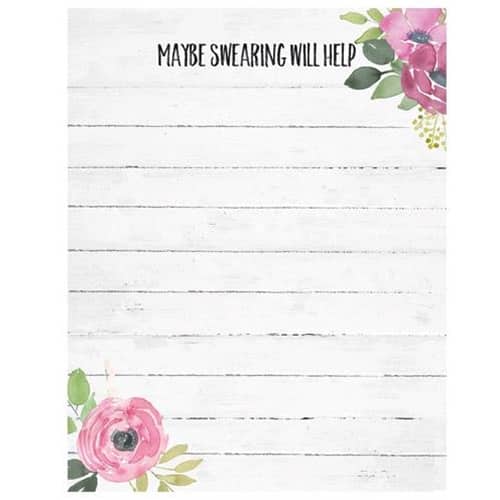 BreeBe - Swearing Will Help Notepad - White