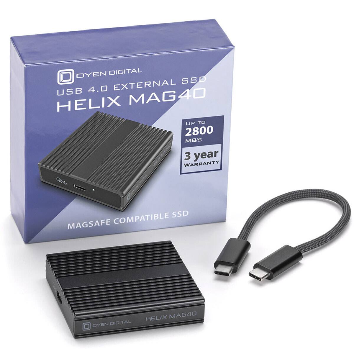 OYEN DIGITAL SSD 4.0 EXTERNAL USB HELIX MAG40 UP TO 2800 MB/S 3 year WARRANTY Ciptle SSD MAGSAFE COMPATIBLE OYEN DIGITAL HELIX MAG40