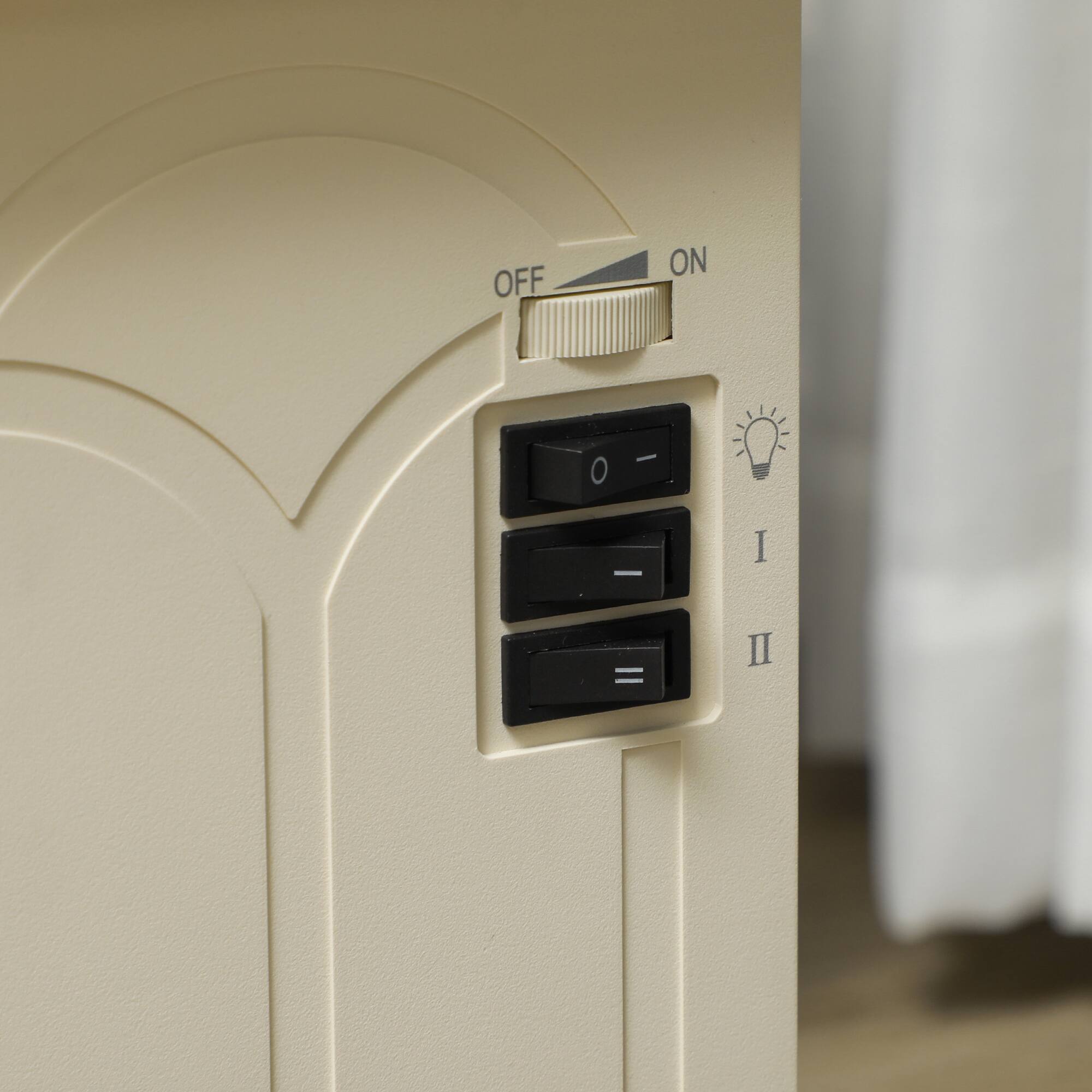 Alt View 5. Homcom - 17" Freestanding Electric Fireplace Stove, Fire Place Heater with Realistic Log and Flame Effect and Overheat Protection.