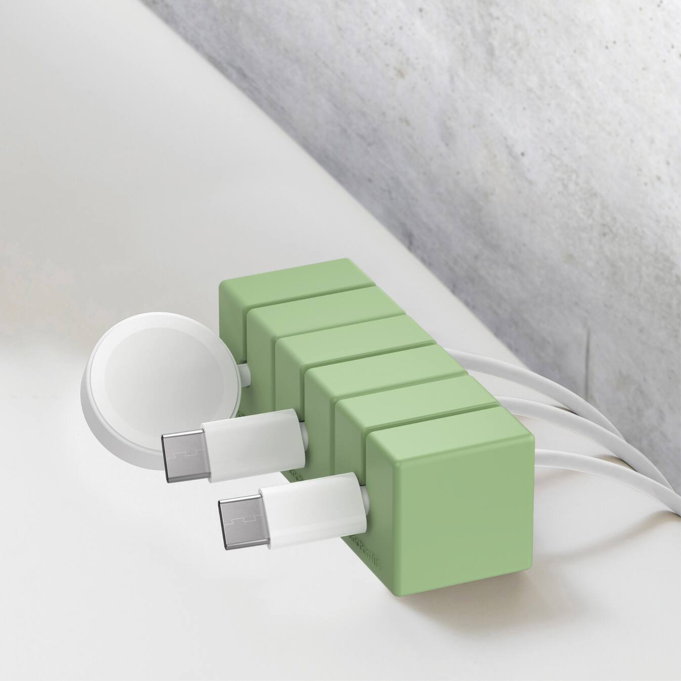Back. Function 101 - Cable Blocks Magnetic Cord Organizers  - Green (3 pack) - Green.