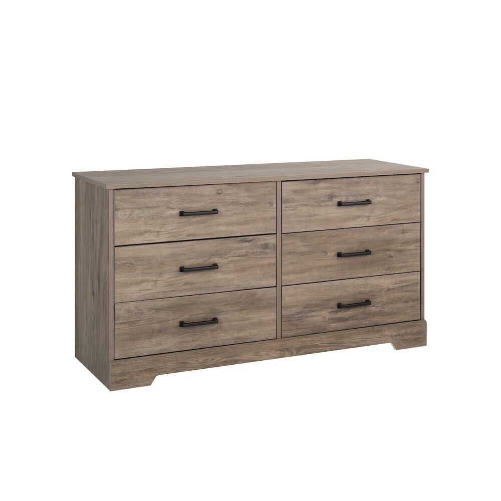 Angle. Prepac - Dresser, Brown Dresser for Bedroom, Chest of Drawers with 6 Drawers - Brown.