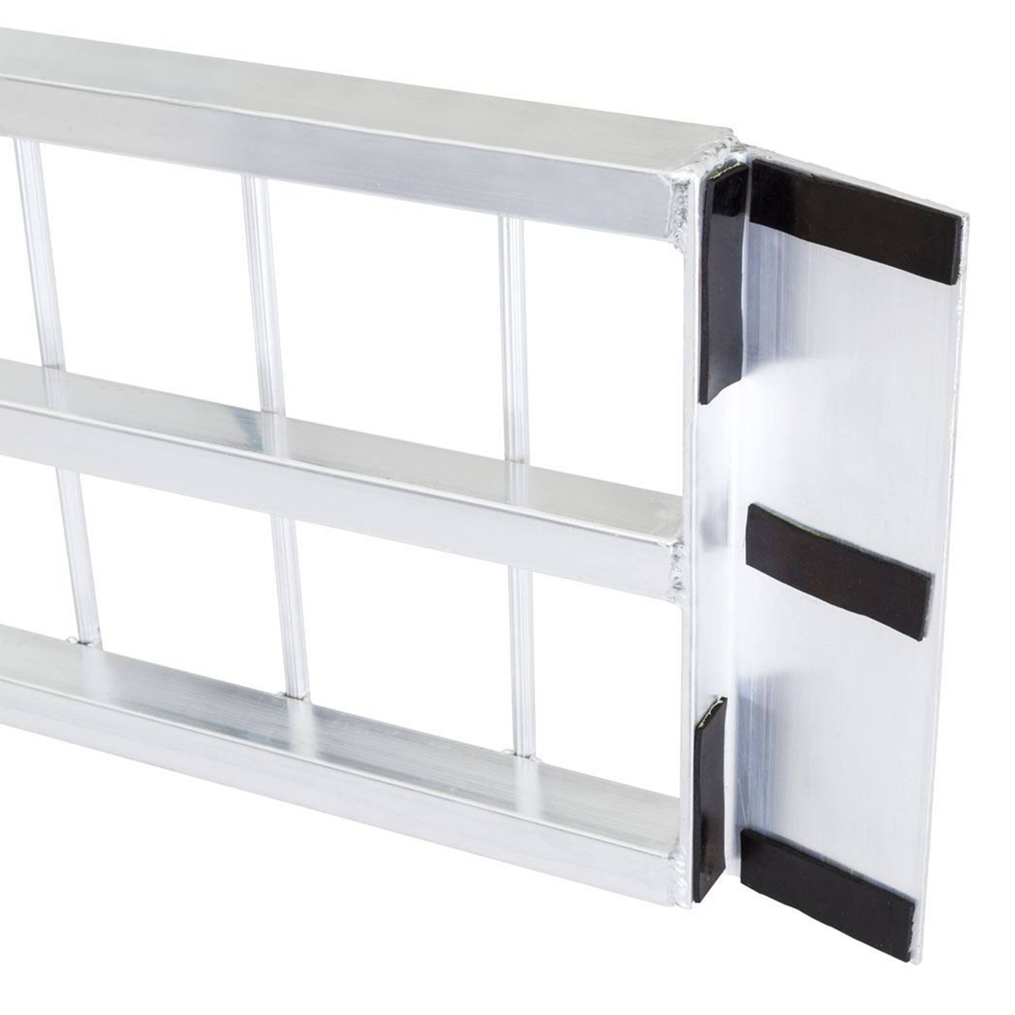 Alt View 5. Black Widow - Black Widow 10’ Aluminum Folding Motorcycle Ramp, Arched 3 Piece Design, Silver.