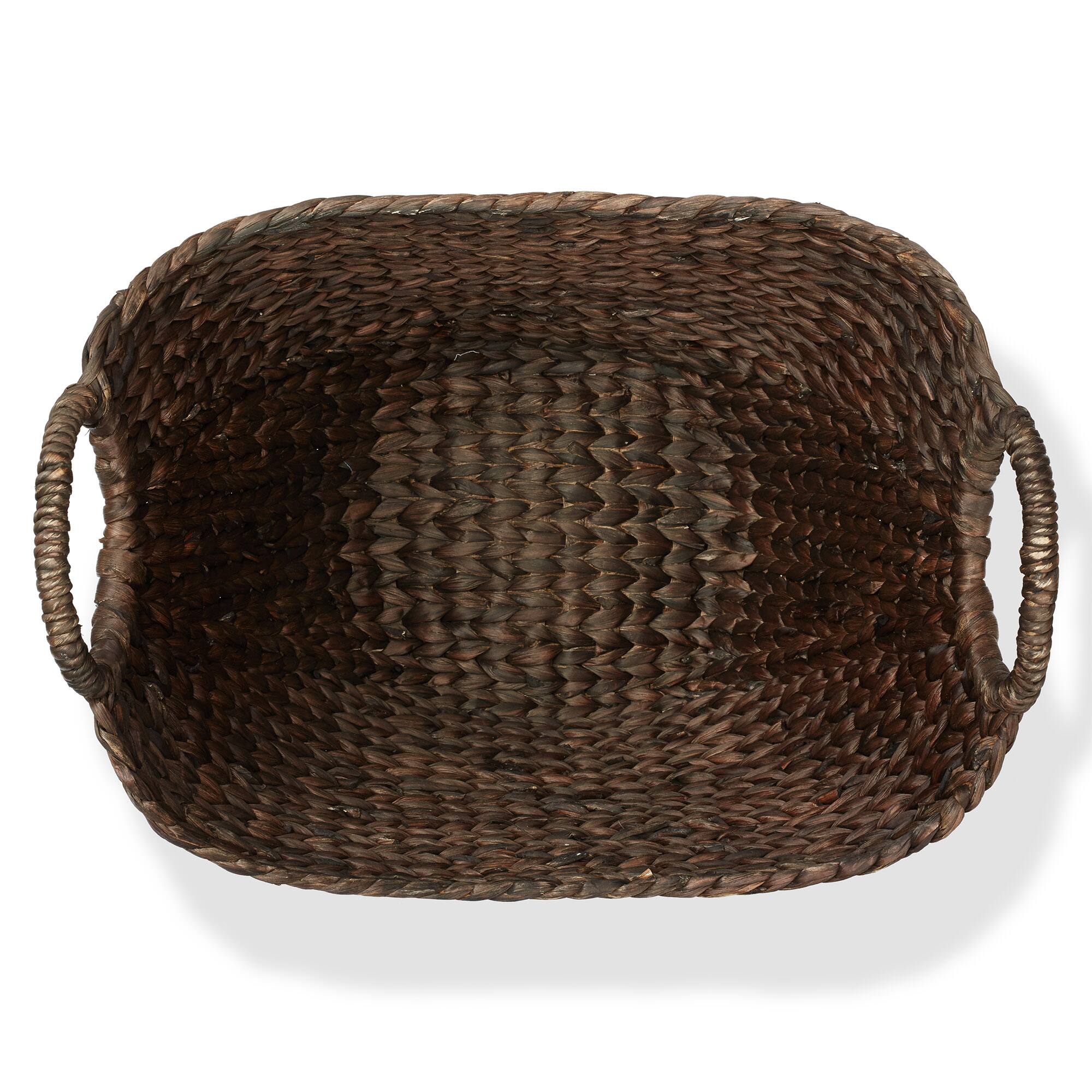 Alt View 5. Casafield - Large Water Hyacinth Boat Basket for Laundry - Espresso.