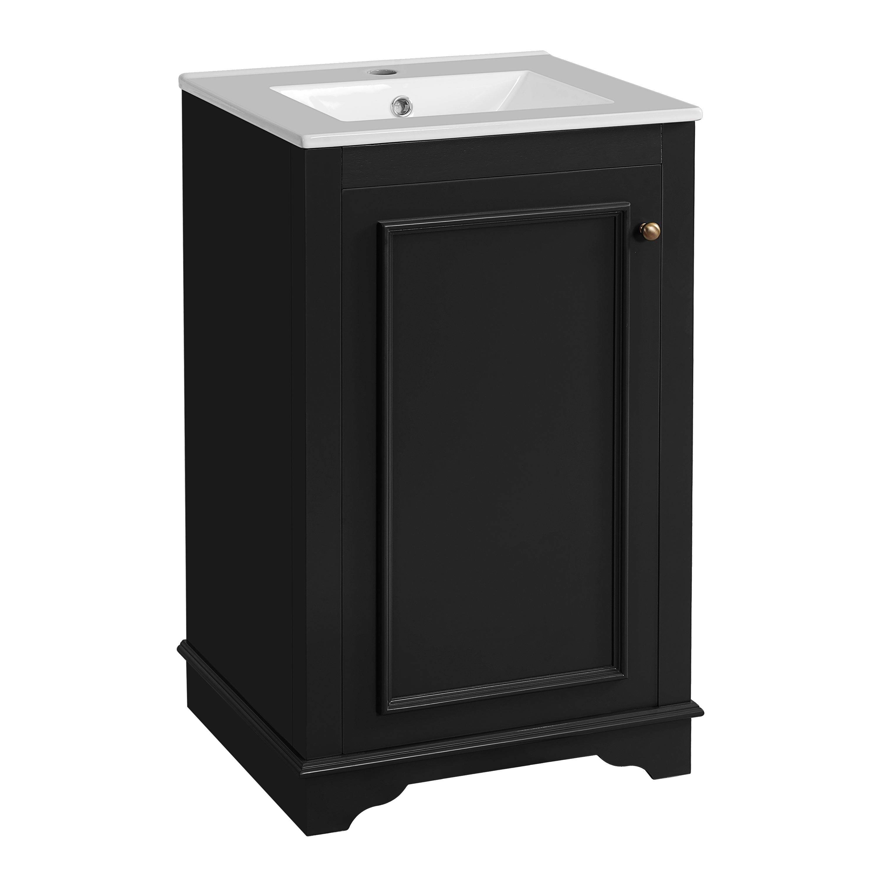 Alt View 10. Boyel Living - 20 Inch Bathroom Vanity with Ceramic Sink Solid Wood Frame Black - Black.
