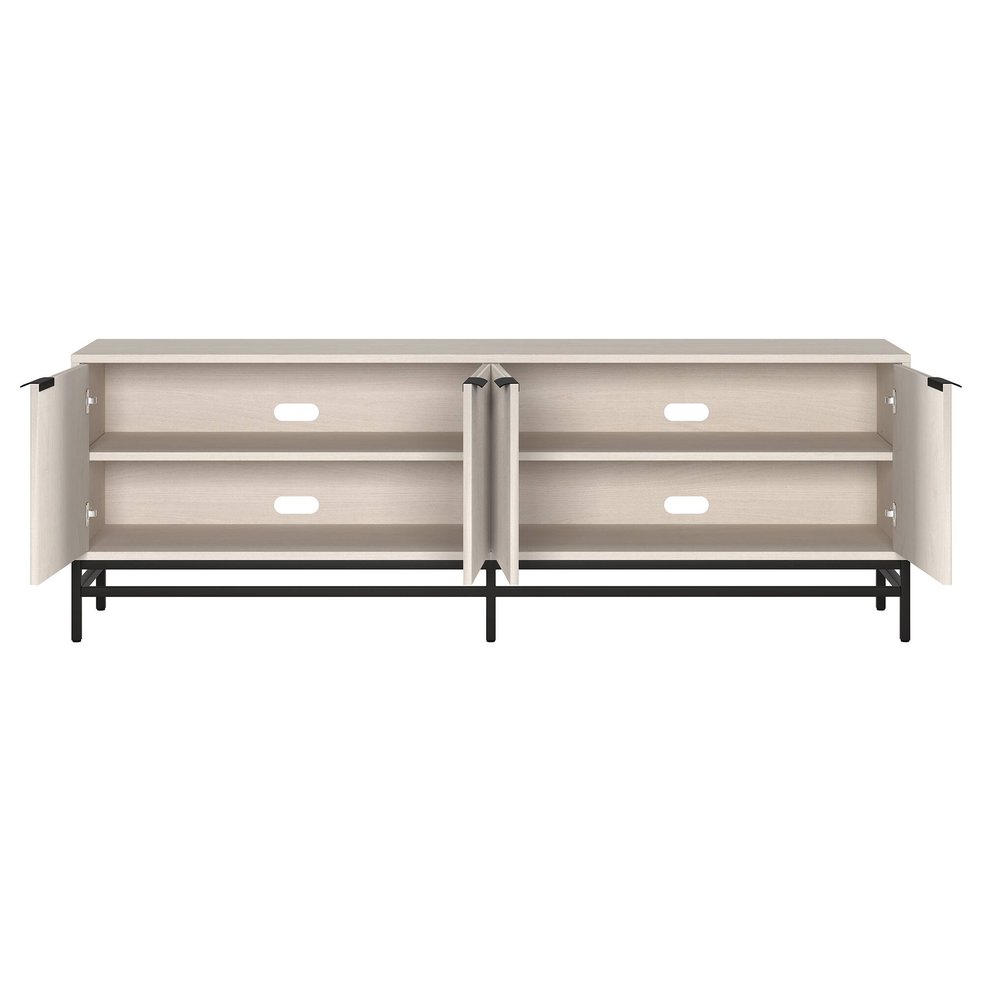 Alt View 1. Hudson&Canal - Montello Rectangular Fluted TV Stand for TV's up to 78" in Alder White - Alder White.