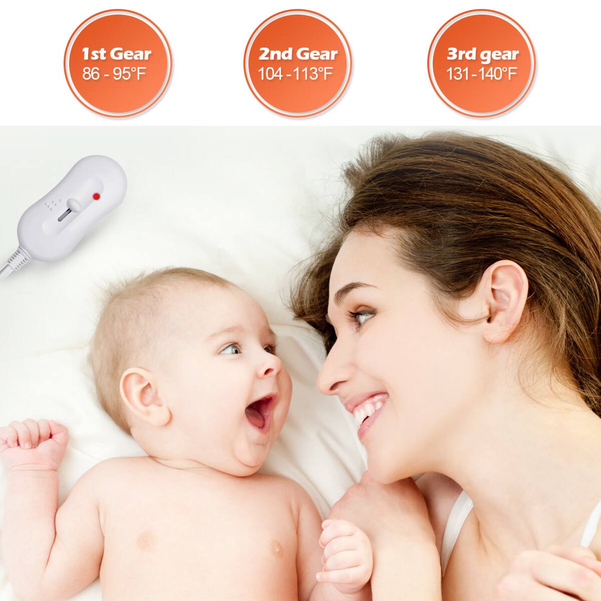 1st Gear: 86-95°F
2nd Gear: 104-113°F
3rd Gear: 131-140°F