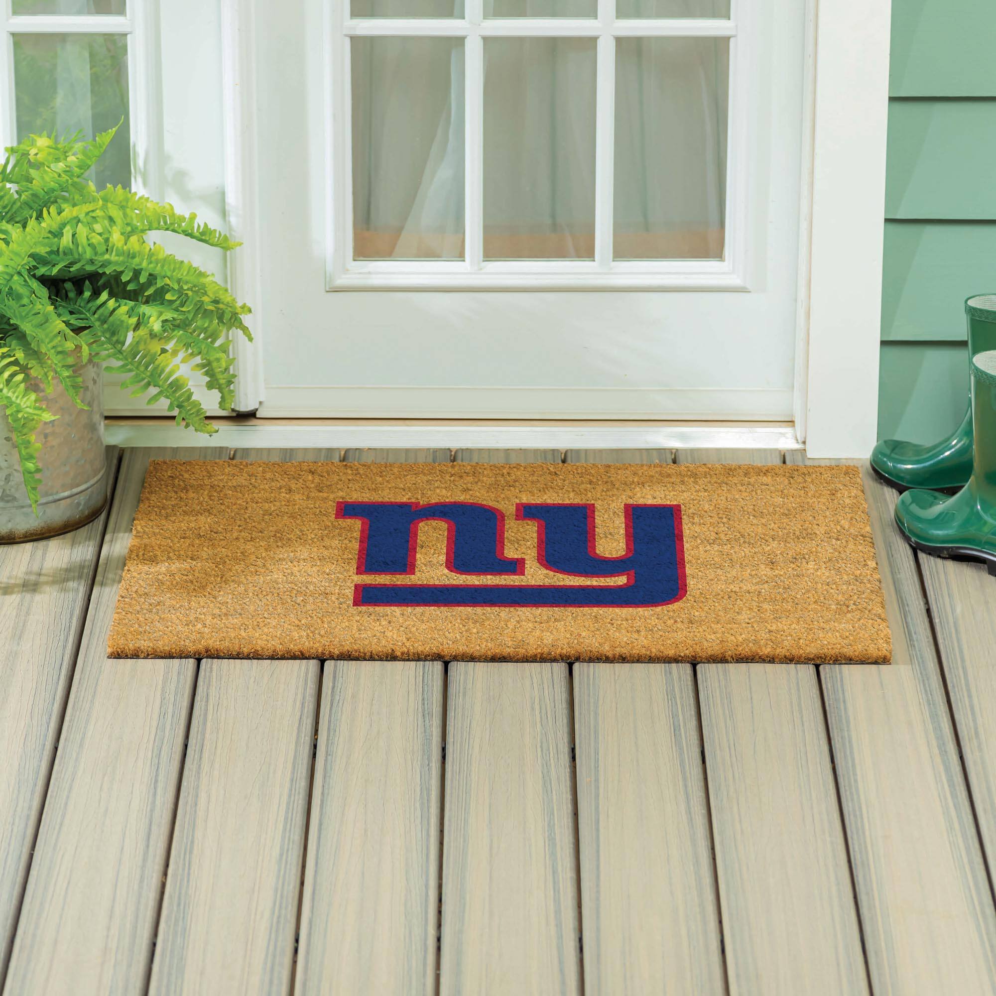 Alt View 3. Evergreen Enterprises - New York Giants 24" x 36" Outdoor Team Logo Coir Mat - Brown.