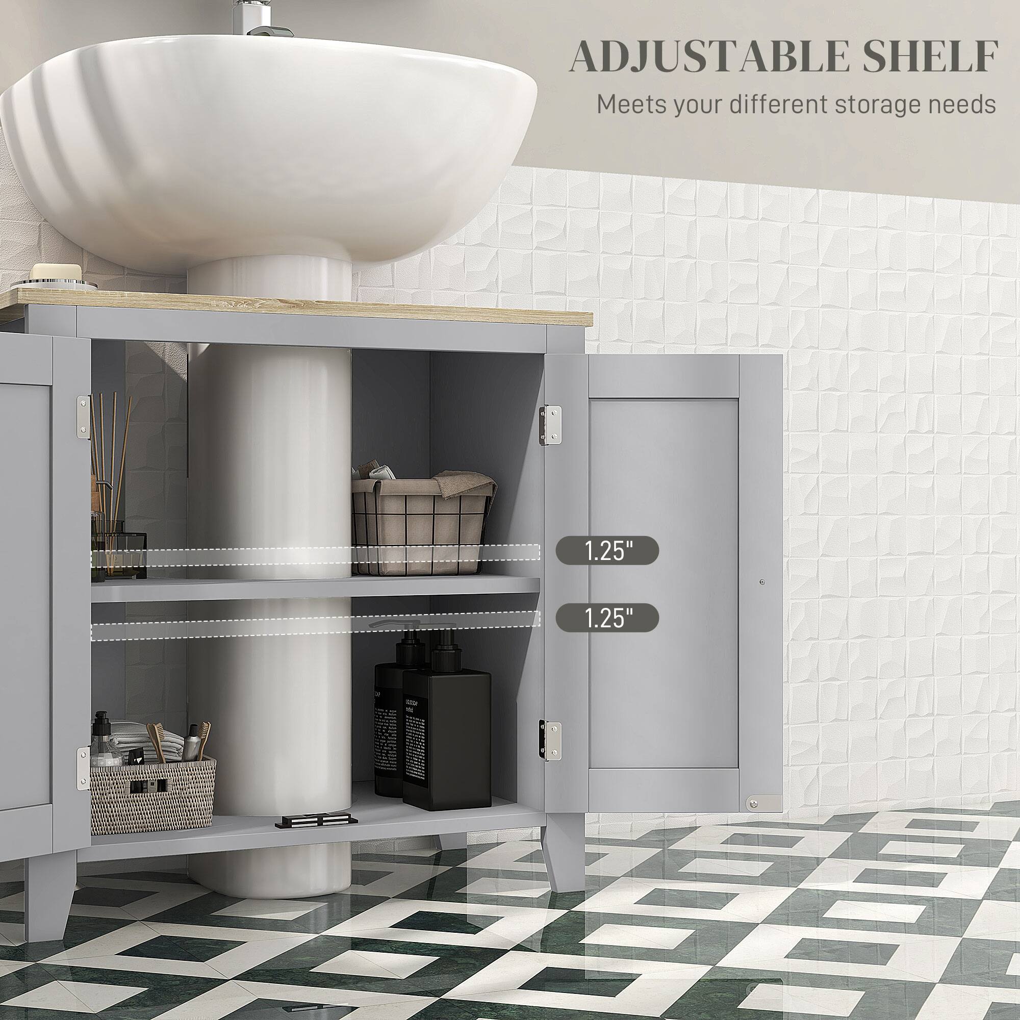 ADJUSTABLE SHELF Meets your different storage needs 1.25" 1.25"