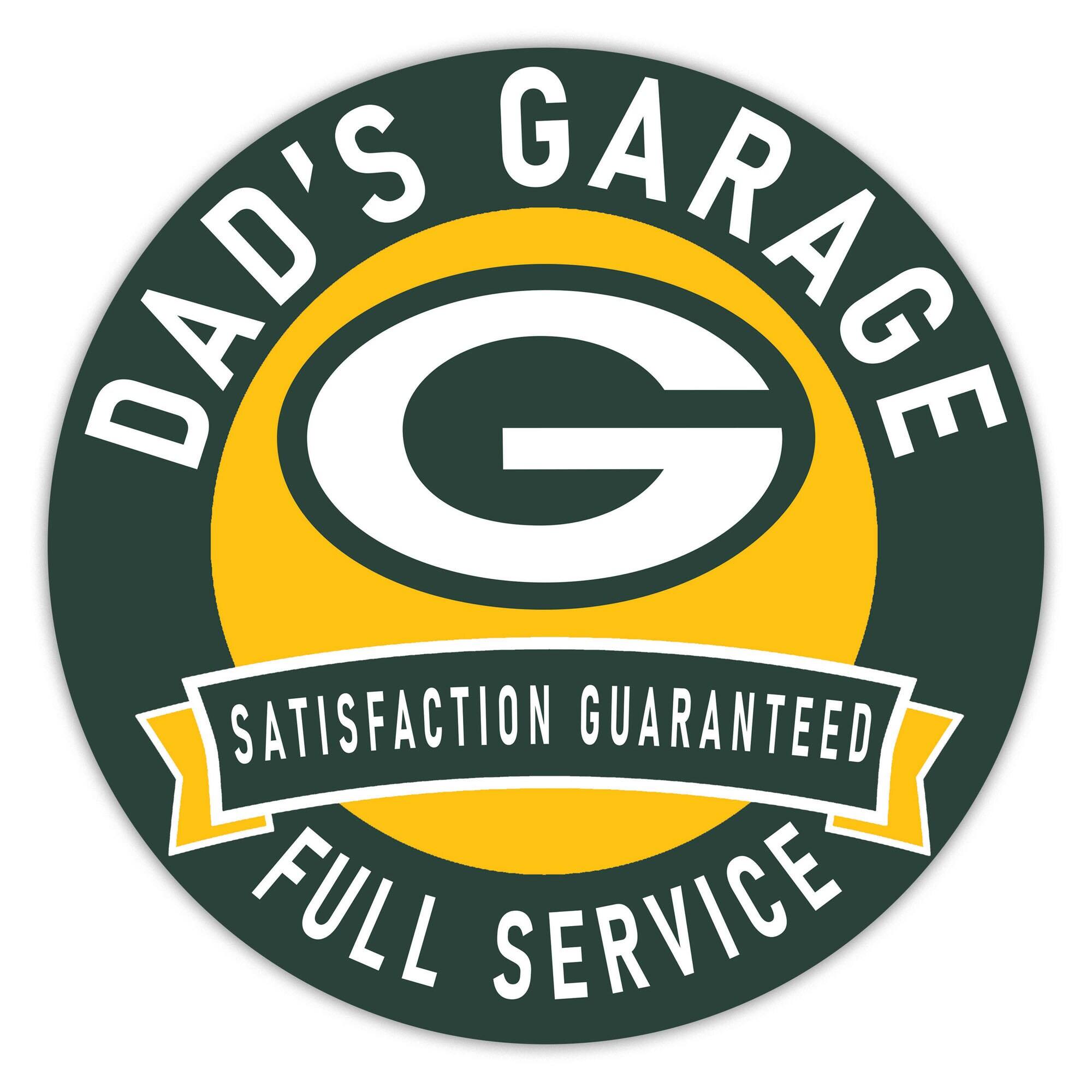 Green Bay Packers 16" Dad's Garage Wood Sign