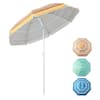 Front. Costway - 6.5Ft Patio Beach Sunshade Umbrella Portable Tilt Outdoor - Yellow.