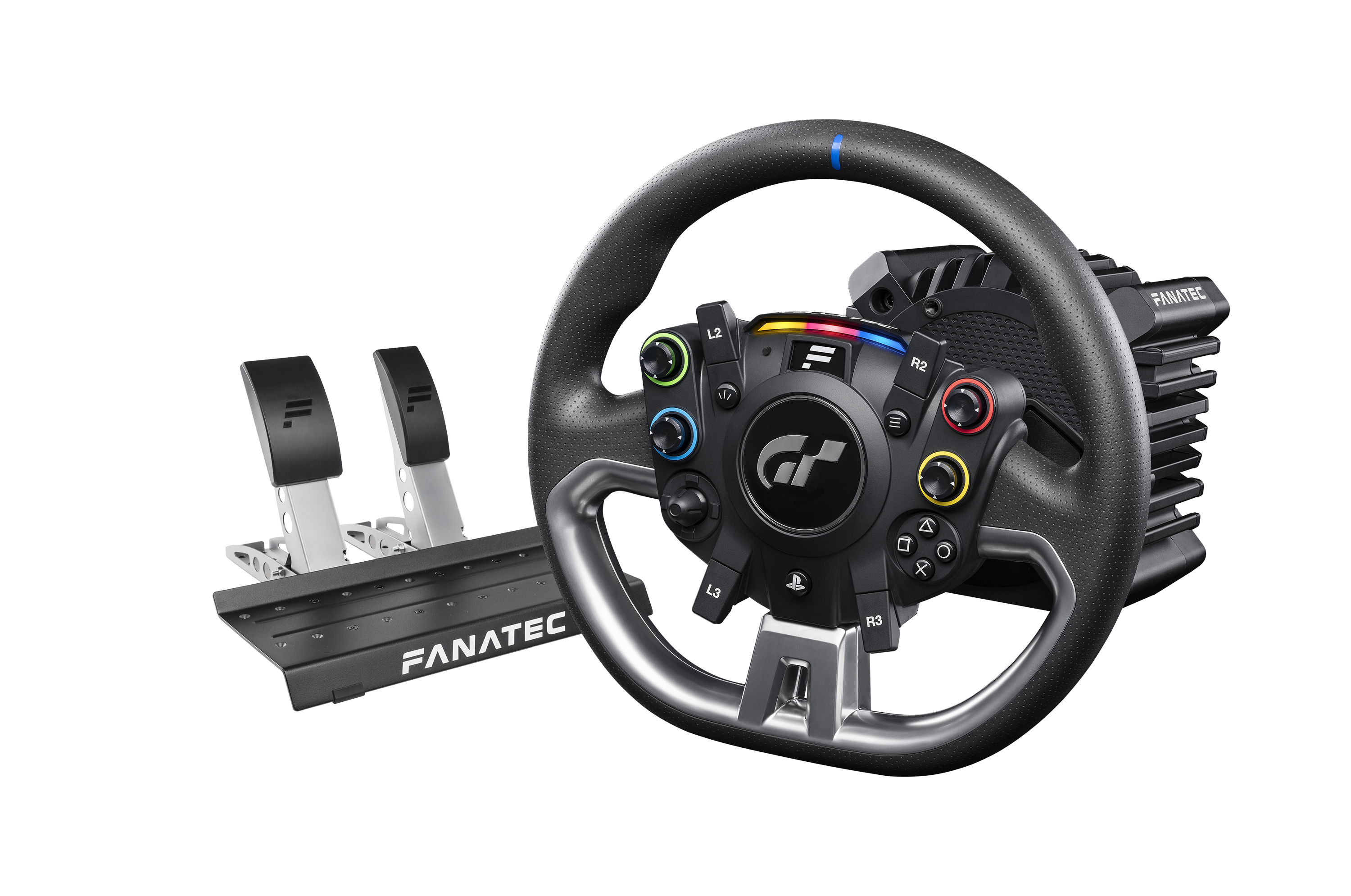 Fanatec - Gran Turismo Pro – 5Nm Direct Drive Force Feedback Sim Racing Bundle with Wheel, Pedals & Clamp for PC and PlayStation - Black