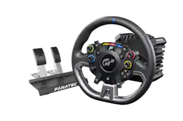 Fanatec - Gran Turismo Pro – 5Nm Direct Drive Force Feedback Sim Racing Bundle with Wheel, Pedals & Clamp for PC and PlayStation - Black