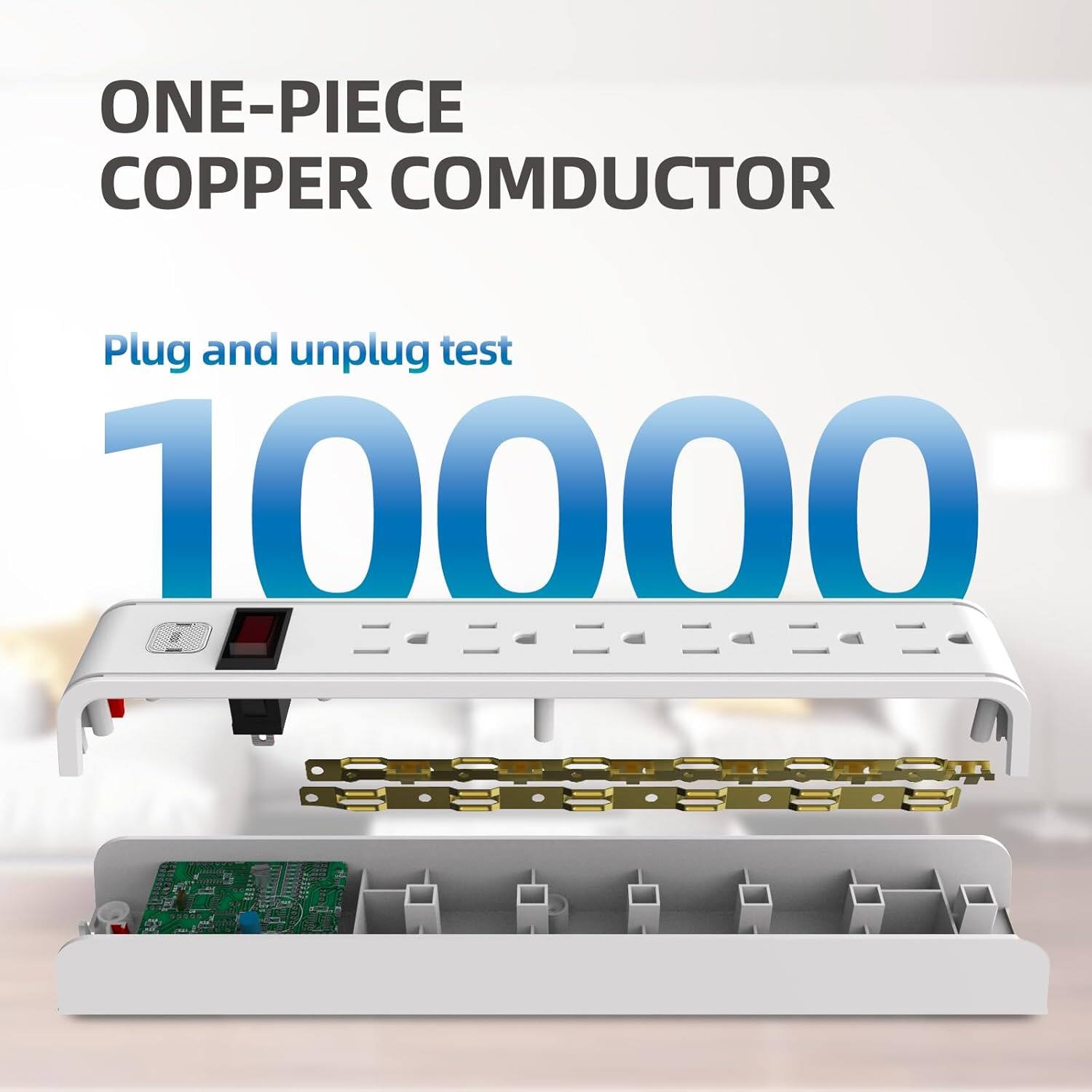 ONE-PIECE COPPER CONDUCTOR  
Plug and unplug test  
10000
