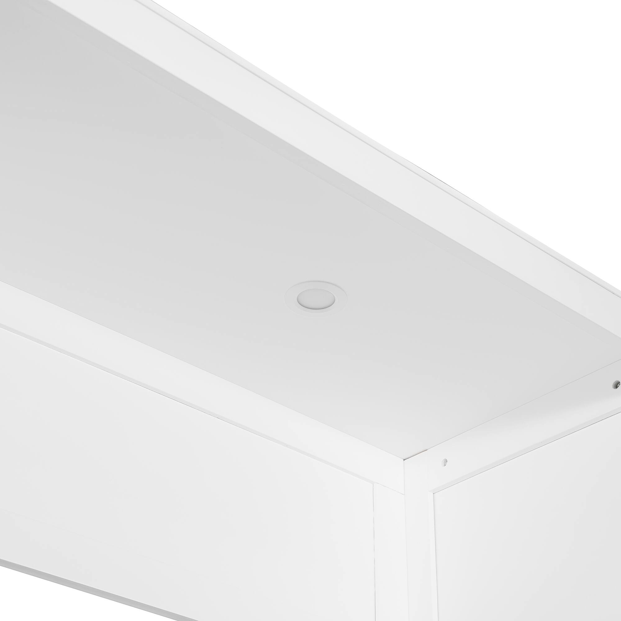 Alt View 6. Tiramisubest - Full Size Murphy Wall Bed in White, MDF+LVL, Space-Saving & Multi-Functional - White.