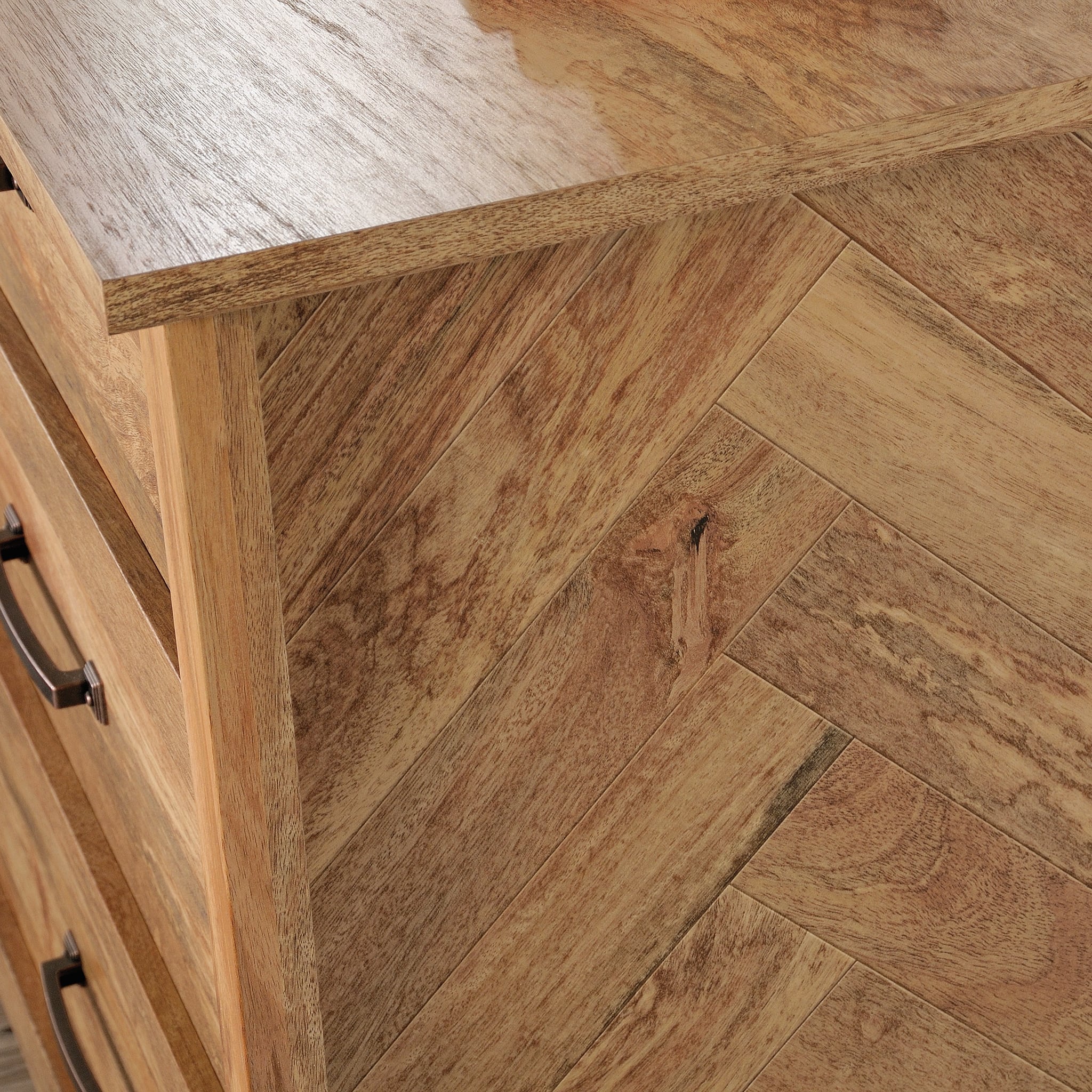 Angle. Sauder - Cannery Bridge 6-Drawer Dresser - Sindoori Mango.