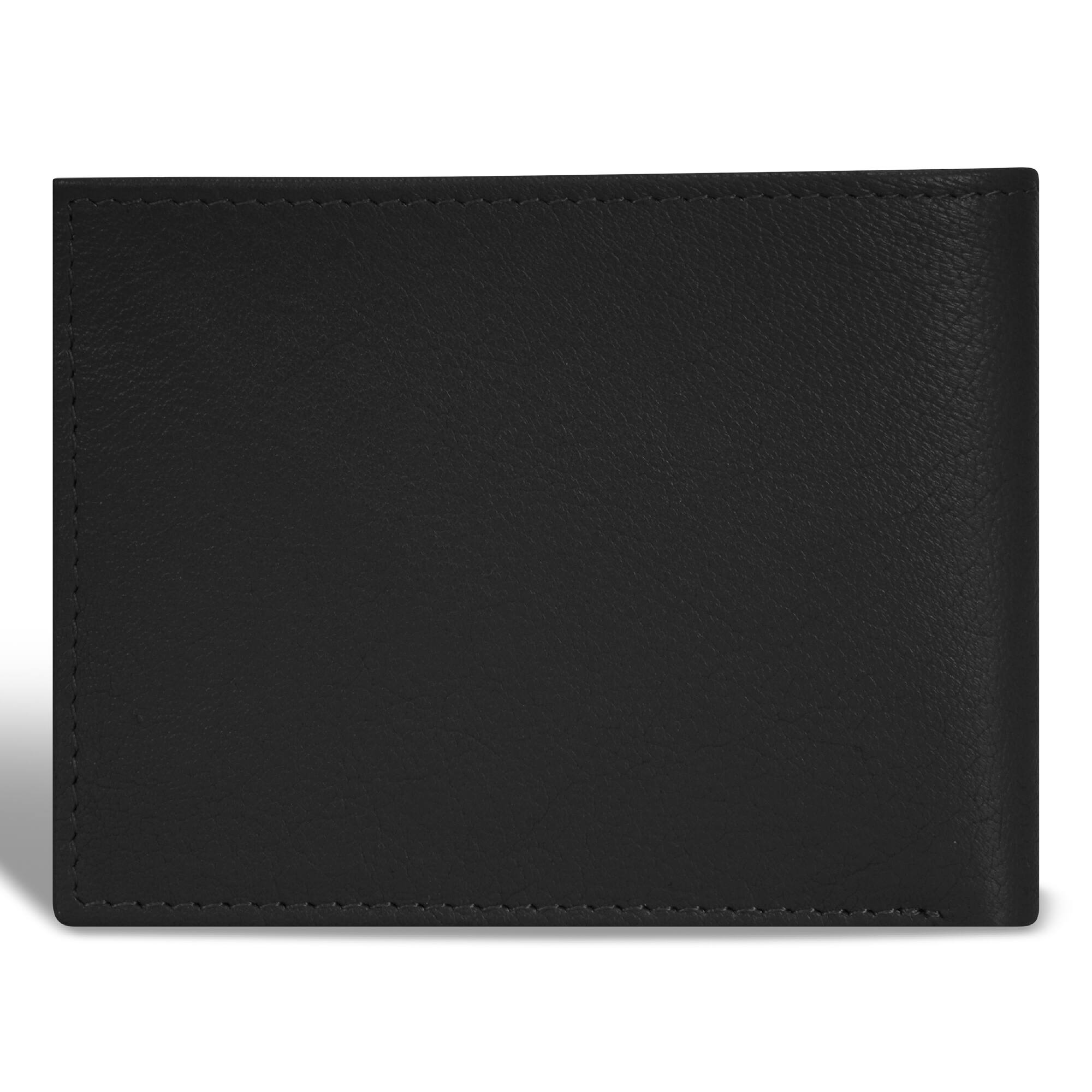 Left. Champs - Onyx Collection Leather Bi-Fold Wallet - Black.