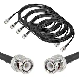 Unique Bargains - 4pcs RG58 Coaxial Cable BNC Male to BNC Male 50 Ohm 10ft - Black