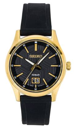 Seiko - Conceptual Silicone Strap Dial Quartz SUR560P1 100M Men's Watch - Black