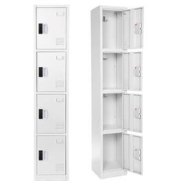 AdirOffice - Storage Locker 629-Series 72" H 4-Tier Steel Digital Lock 4-Shelf Locker - White