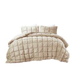 Hivvago - Twin Size Velvety Soft Down Alternative Comforter Set - Beige
