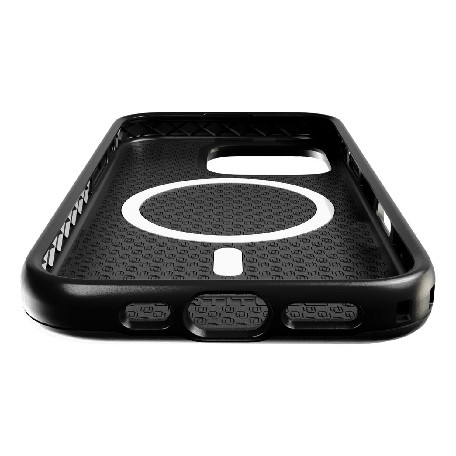 Angle. Cellhelmet - Fortitude Series Case for iPhone 16 Pro - Onyx Black.