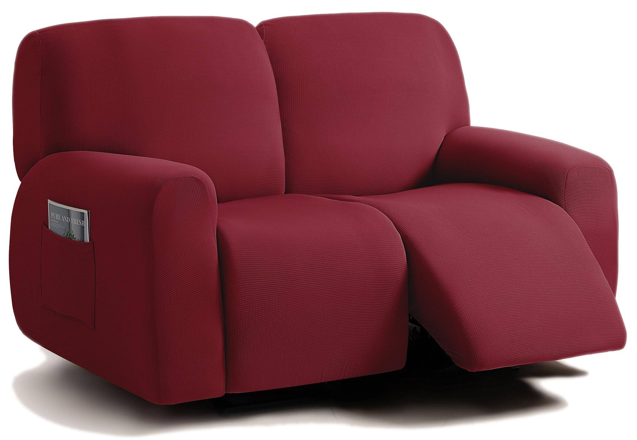 Burgundy - Wine Loveseat Recliner Cover