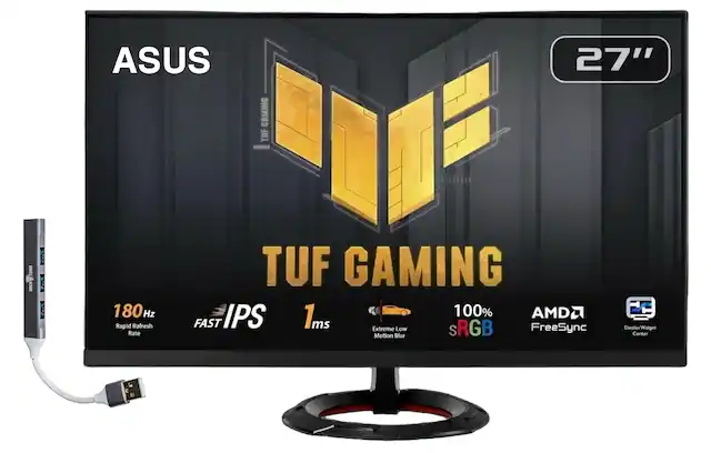 ASUS TUF GAMING 27" TUF GAMING IPS 180Hz Rapid Refresh Rate 1ms Extreme Low Motion Blur 100% sRGB AMD FreeSync DisplayWidget Center