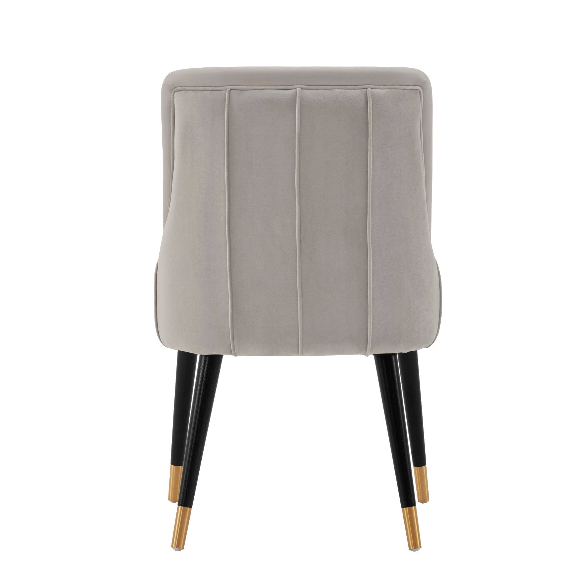 Alt View 4. Manhattan Comfort - Eda Modern Wood Upholstered Dining Chair - Light Gray.