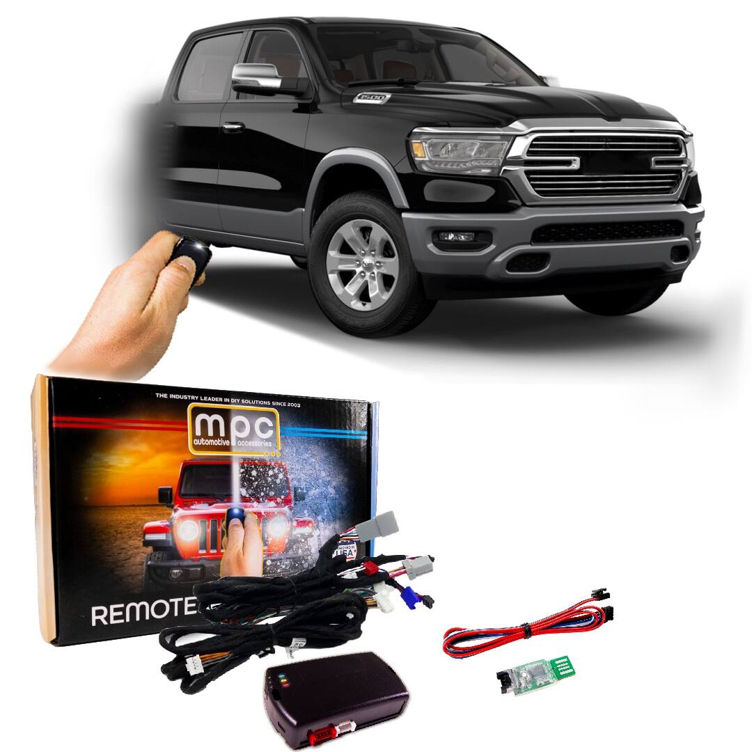 MPC - Remote Start Kit For RAM 1500 2019-2024 | Plug and Play | Push Lock 3X to Start - Black