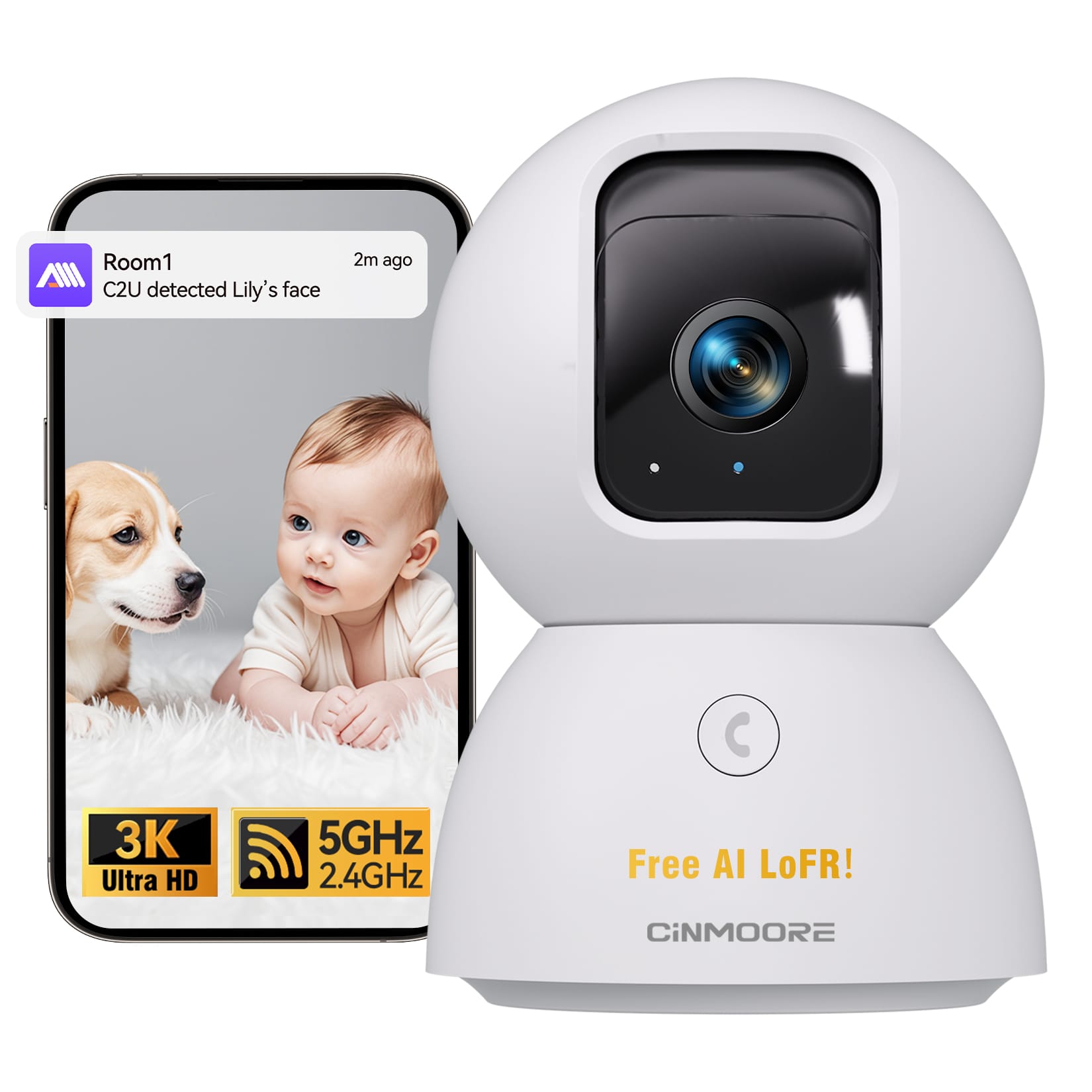CiNMOORE - The C2U is an indoor WiFi Camera with Ai detection.