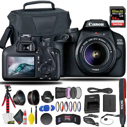 Sanches Extreme PRO 170 MB/ 3 64 GB y3u C Canon SanDisk 36 80 DISP EF-S LENS 18-55mm ZOOM CANON 1:3.5-5.6 EOS 4000D SE A 58mm - MINU - . 1 I Canon Canon EOS SCHEA I ANE FAVF, -. C S05 ecrom ULTIMA U
Canon EOS 4000D
EF-S 18-55mm ZOOM LENS 1:3.5-5.6
SanDisk Extreme PRO 64GB
Canon Battery
Canon Charger
Canon Strap
Canon Lens Hood
Canon Lens Cap
Canon Camera Bag
Canon Tripod
Canon Remote Control
Canon Cleaning Kit
Canon Screen Protector
Canon ND Filters
Canon CPL Filter
Canon UV Filter
Canon Lens Cleaning Spray
Canon Lens Cleaning Cloth
Canon Lens Cleaning Brush
Canon Lens Cleaning Pen
Canon Lens Cleaning Solution