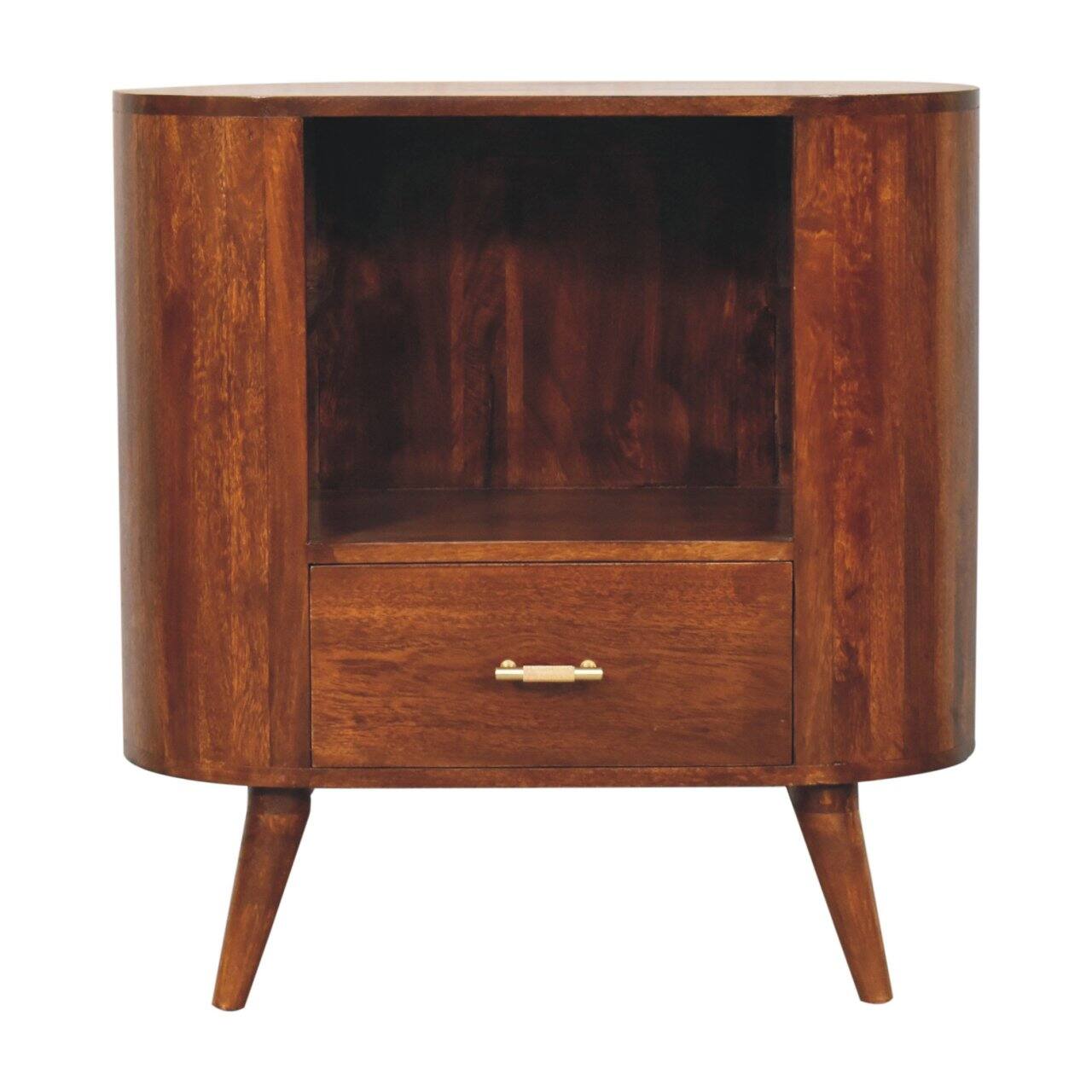 Artisan Furniture - Solid Wood T-bar Cortez Open Slot Cabinet - Chestnut