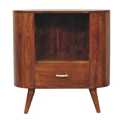 Front. Artisan Furniture - Artisan Furniture Solid Wood T-bar Cortez Chestnut Open Slot Cabinet - Chestnut.