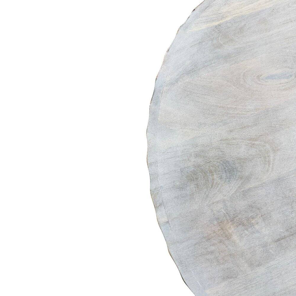 Alt View 5. Carolina Chair & Table - Harrison 30" Scallop Side Round Top Coffee Table - Whitewash - White.