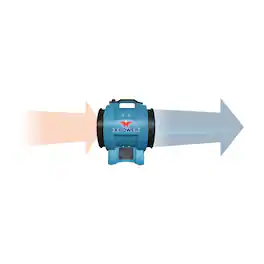 XPOWER - Variable Speed 12" Diameter Industrial Confined Space Ventilator Fan - Blue