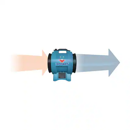 Front. XPOWER - Variable Speed 12" Diameter Industrial Confined Space Ventilator Fan - Blue.