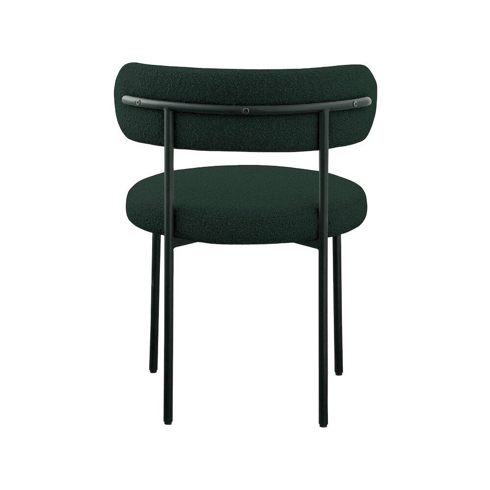 Alt View 1. Meridian Furniture - Beacon Green Boucle Fabric Dining Chair, Set of 2 - Green.
