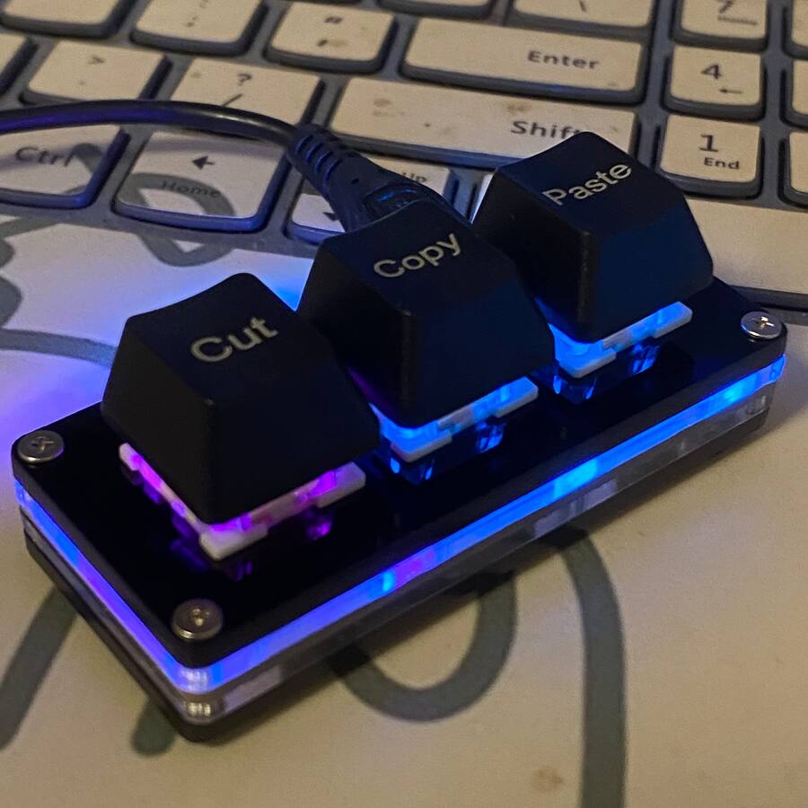Cedar Assembly Mini 3 key Cut Copy Paste Rgb Macro Pad Gaming ...