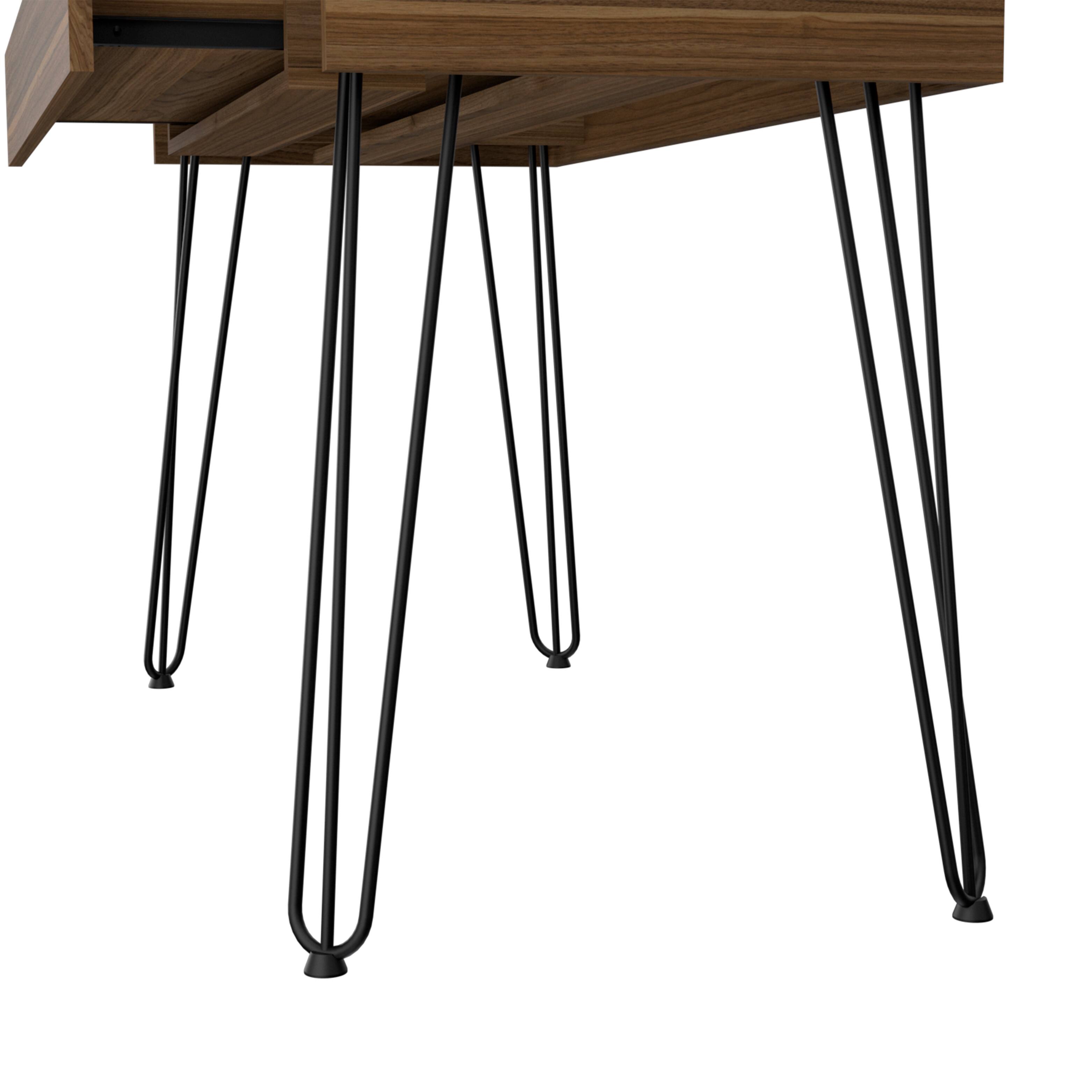 Alt View 2. APRILSOUL - Kyoto 120 Writing Desk Hairpin One  Drawer - Brown.