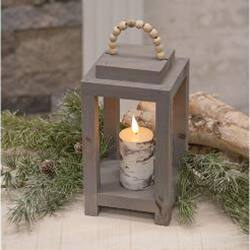 Angle. BreeBe - *Gray Lantern with Bead Hanger - Grey.